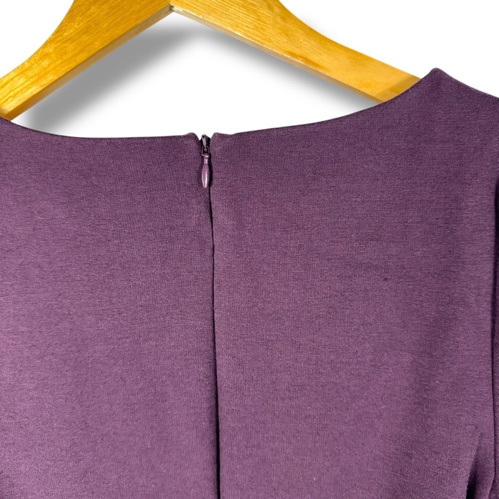 Boden Josephine Boatneck 3/4 Sleeve Ponte Top, Eggplant Purple, Size 4R - Picture 10 of 13